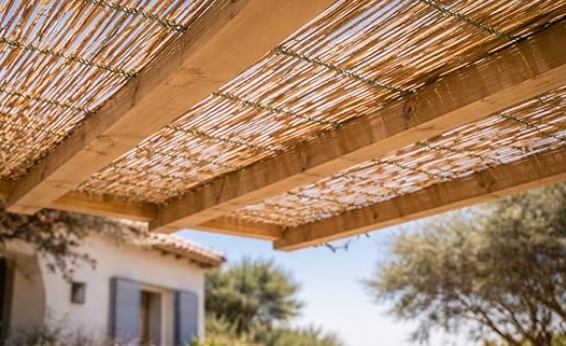 Detalle de espacio chillout de jardín